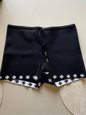 Chrome Hearts - Black Women’s Knit Shorts with Snowflake Trim